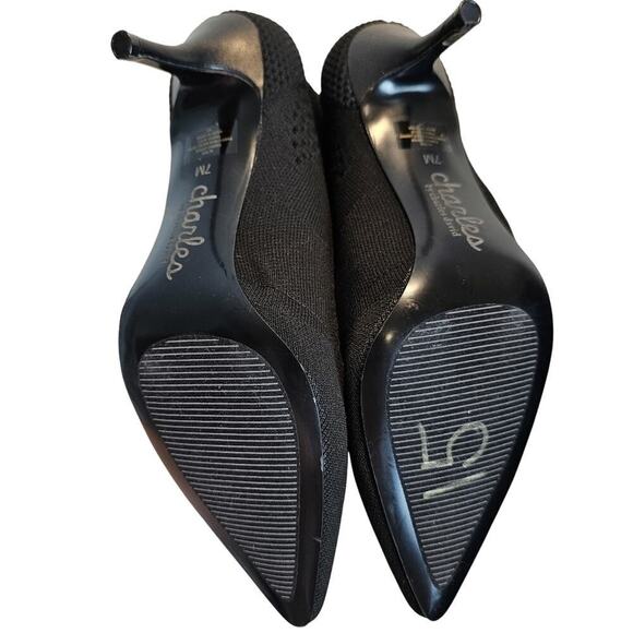 Charles by Charles David Venus Knit Black Pointed Stiletto Sock Bootie Size 7 - Picture 7 of 9